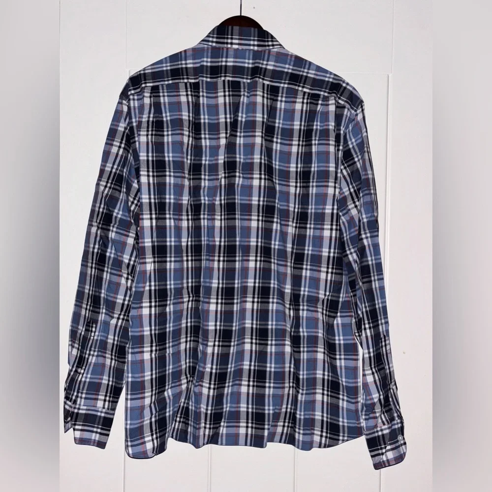 J. Crew Slim Fit Flex Washed Button Up Shirt Business Career Office Blue Men XXL